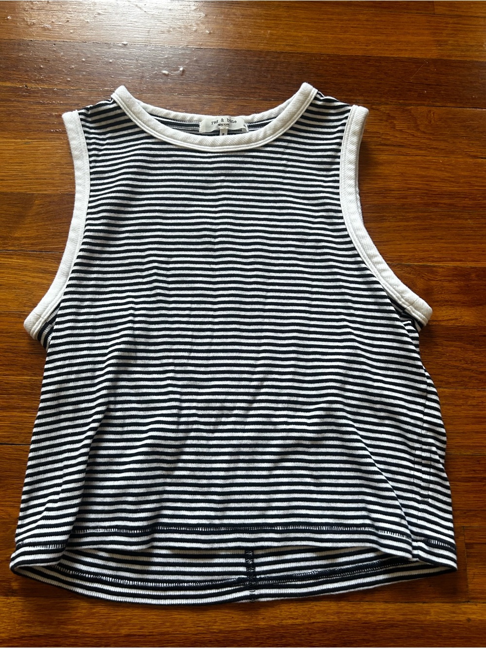 rag & bone Black and White Striped Tank Top